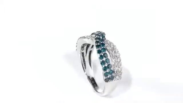White and Blue Diamond Infinity Ring 1.0 Carat in 10K White Gold смотреть онлайн