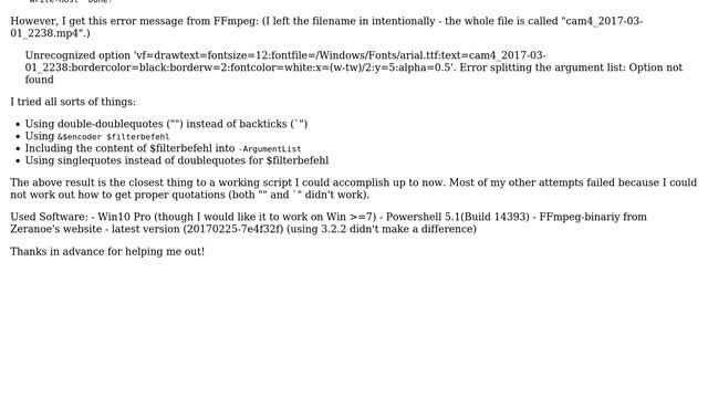 Using FFmpeg via PowerShell - Correct use of dashes and quotes in arguments смотреть онлайн