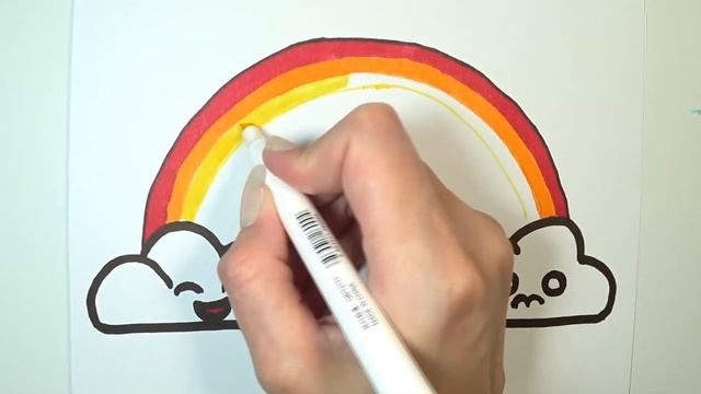 Рисуем радугу / Раскраска / Рисунок для детей смотреть онлайн