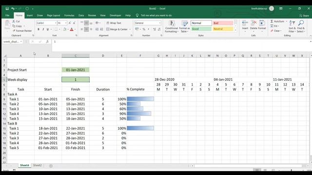 How to Make a Simple Gantt Chart in Excel смотреть онлайн