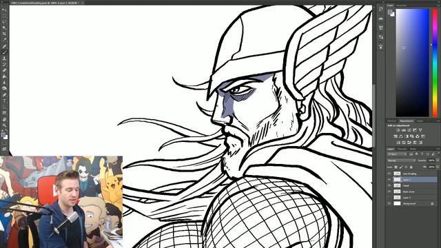 How to Draw Comic-Book Style Ink! Digital Linework and Shading Tutorial смотреть онлайн