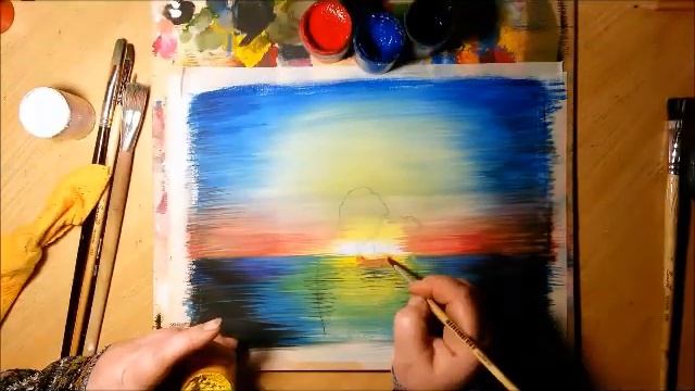 Видео урок рисуем легко картину гуашью love to quickly and easily draw gouache painting смотреть онлайн