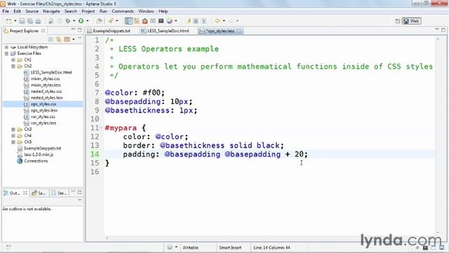 [Lynda.com] CSS с LESS и SASS - 11 - Использование операторов смотреть онлайн