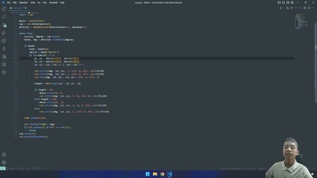 Tutorial Hand Gesture Mouse Scroll OpenCV Python смотреть онлайн