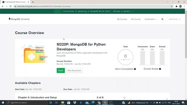 Free Course MongoDB for Python Developers смотреть онлайн