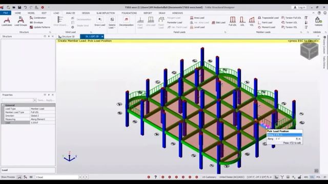 Modeling in Tekla Structural Designer 2019 | Applying Load on Tekla Structural Designer смотреть онлайн