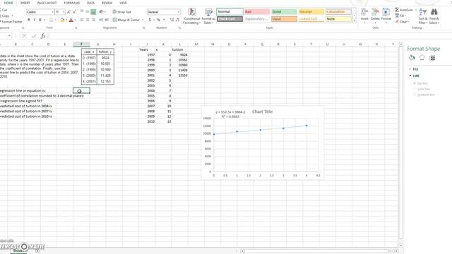 Use Excel to find linear regression equation смотреть онлайн