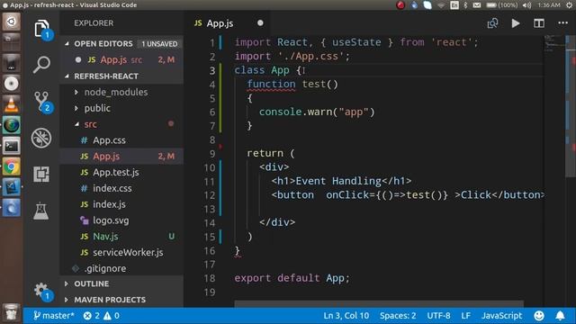 Reactjs 16 tutorial #9 Event Handling смотреть онлайн
