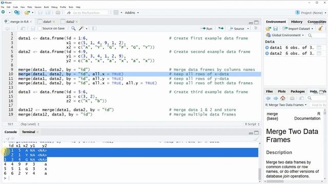 Merge Data Frames by Column Names in R (Example) | Combine with merge Function смотреть онлайн