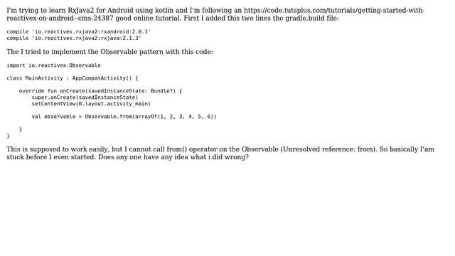 Cannot call from() operator on Observable in Kotlin Android (2 Solutions!!) смотреть онлайн