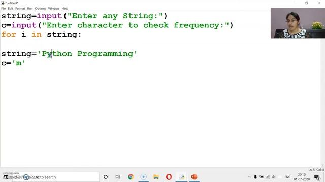 Python Program | Count number of times a character occurs in the given string | String Manipulation смотреть онлайн