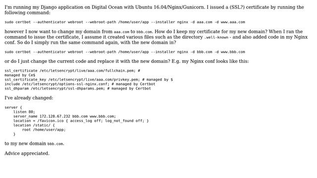 How to change LetsEncrypt certbot domain? смотреть онлайн