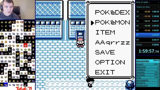 Pokemon Blue Catch em All (No Item Underflow) Speedrun in 3:56:27 смотреть онлайн