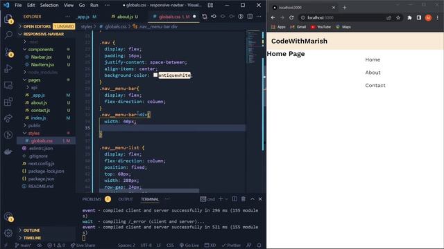 NEXT JS Project Challenge #2 | How to create a responsive navbar in NEXT JS? | Code With Marish? смотреть онлайн