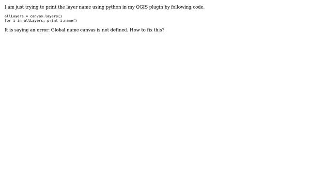GIS: Global name canvas is not defined смотреть онлайн