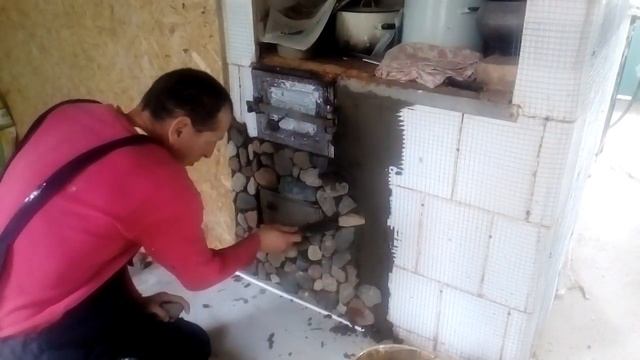 Отделка печки,камнем. смотреть онлайн