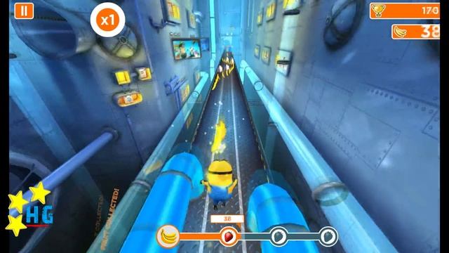 Despicable Me: Minion Rush - Walkthrough Level 1 3/3 (collect 100 bananas) [1440p] смотреть онлайн