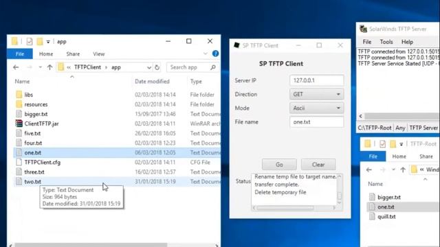 Demonstration of TFTP Client application смотреть онлайн