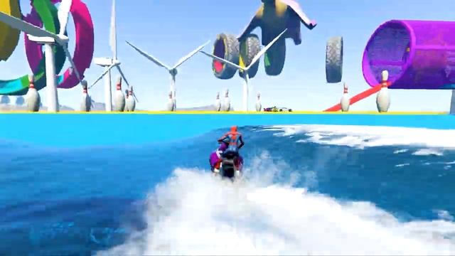 GTA V Epic New Stunt Race For Car Racing Challenge by Cars, Boats and Motorcycle смотреть онлайн