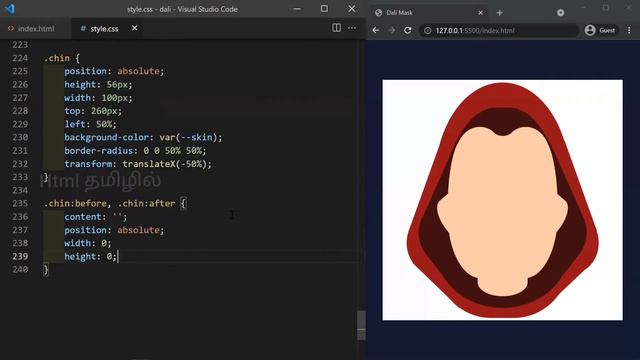 Create Salvador Dali Mask using HTML and CSS #moneyHeist смотреть онлайн