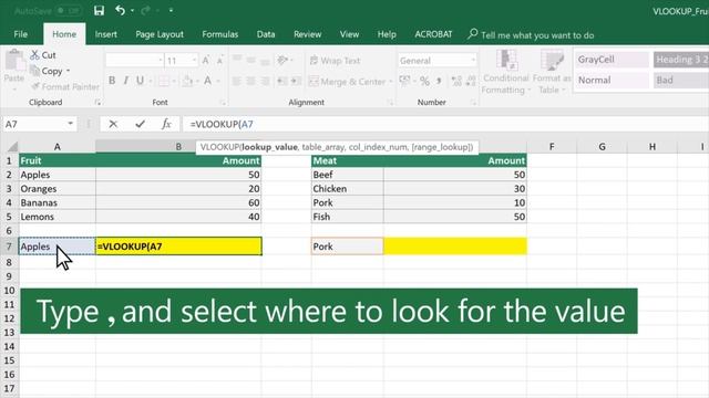 How to Find a Value in Table or Range in Excel using VLOOKUP смотреть онлайн
