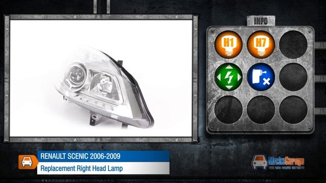 Replacement Right Head Lamp: Renault Scenic 2006-2009 смотреть онлайн