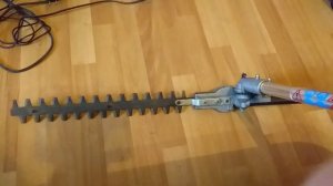 Насадка на триммер кусторез ,проверка работоспособности, в ручную ключём.