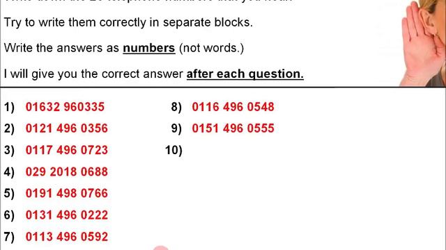 Telephone number listening practice in English смотреть онлайн