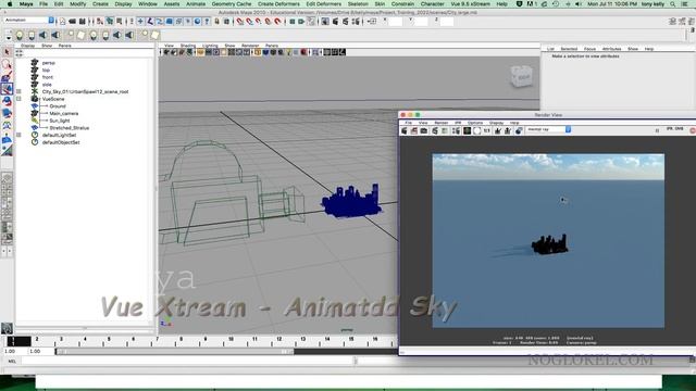 Maya and Vue Xtream Plugin Adding Animated Sky смотреть онлайн