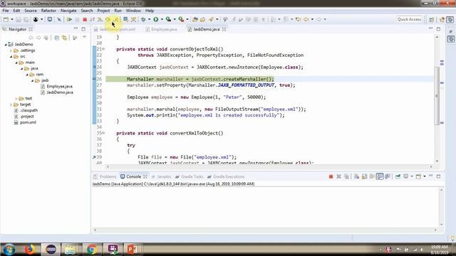 How to convert an object into XML and XML into object using JAXB? - Employee Example | JAXB Tutoria смотреть онлайн