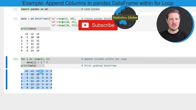 Append Columns to pandas DataFrame in for Loop (Python Example) | Combine & Concatenate New Variabl смотреть онлайн
