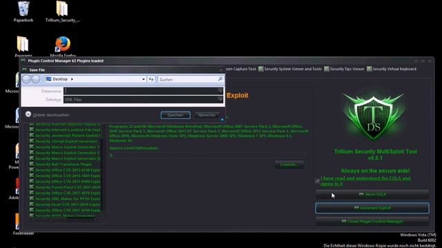 Trillium Security MultiSploit Tool v6.5.1 - Security Excel CVE-2017-8570 Exploit Generator смотреть онлайн