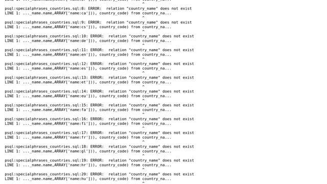 ERROR: function make_standard_name(unknown) does not exist while installing OSM-nominatim API смотреть онлайн