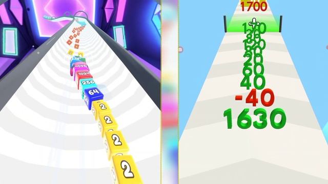 ? Jelly tube Run 2048 vs number stack - 2048 Gameplay Walkthrough Mobile part #4 смотреть онлайн