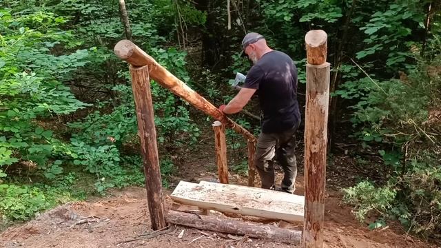 Строительство лестницы | улучшения качества жизни в землянке | Bushcraft | бушкрафт.