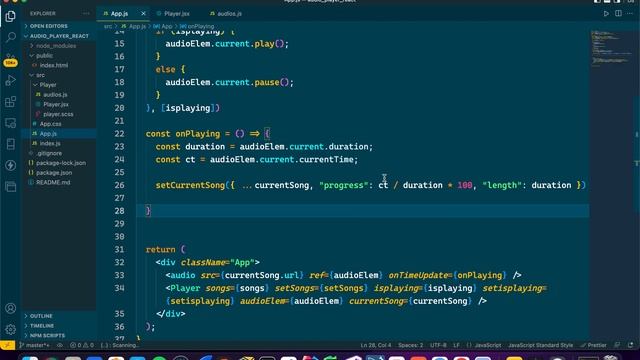 A simple audio player in React. Play, Pause, Previous, Next actions смотреть онлайн