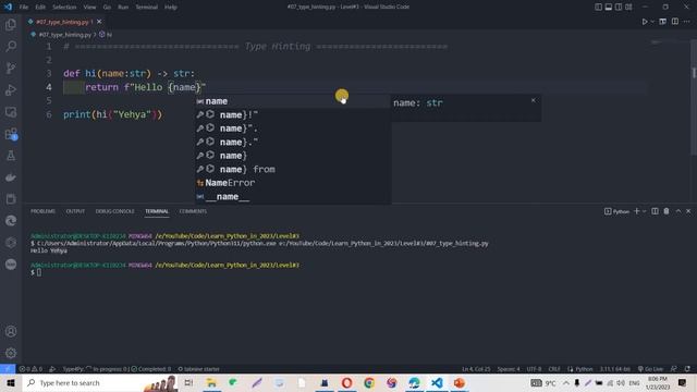 Learn Python in Arabic #07 | Type Hinting смотреть онлайн