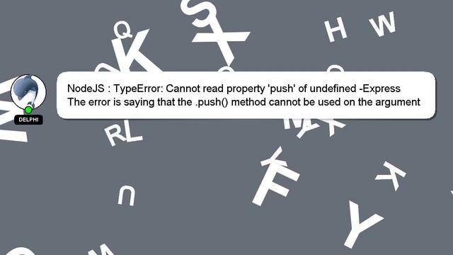 NodeJS : TypeError: Cannot read property 'push' of undefined -Express смотреть онлайн