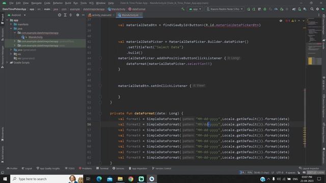 How to Implement Material Date Picker Dialog in Android Studio Kotlin смотреть онлайн