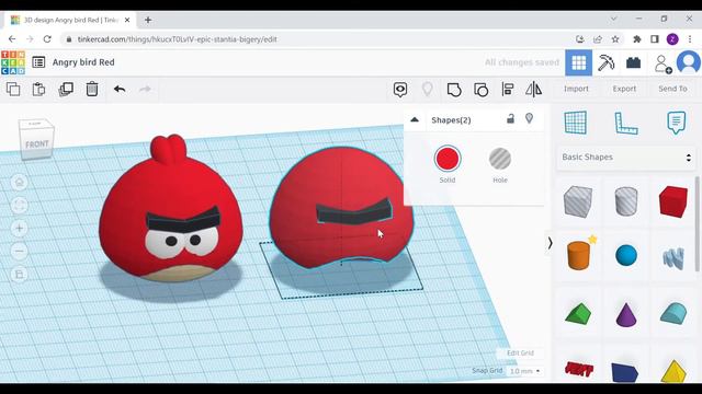 TinkerCAD - Tutorial for Beginners - How to 3D Design Red Angry Bird - Terence смотреть онлайн