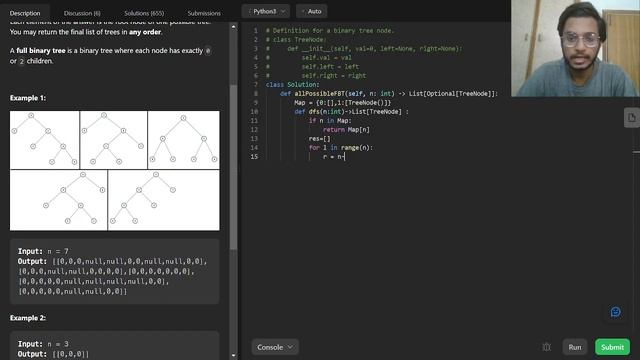 894. All Possible Full Binary Trees | Leetcode | Python смотреть онлайн