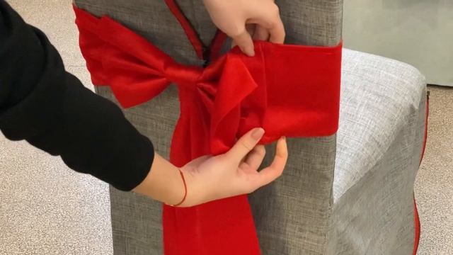 Как завязать легко декоративный бант, чехлы на стулья. смотреть онлайн