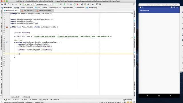 ListView in Android | Android App Development Tutorials for beginners in Telugu Sai Gopi Tech Telug смотреть онлайн