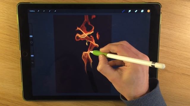 Procreate painting tutorial - HOW TO PAINT FIRE - on an iPad Pro with Apple Pencil смотреть онлайн