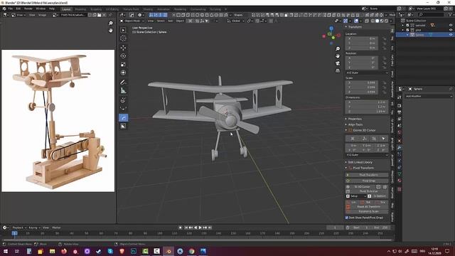 126.Blender Hard Surface. Kinematic Toy. Flying Biplane(Part3) смотреть онлайн