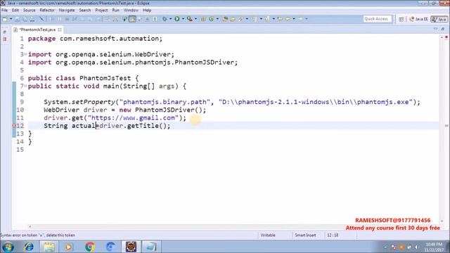 RAMESHSOFT: Headless browser testing PhantomjsDriver смотреть онлайн