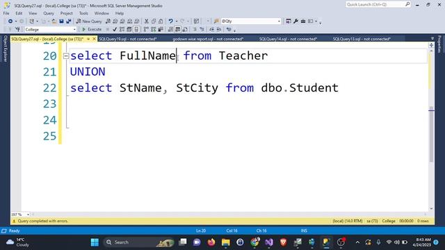 UNION & UNION ALL operators in SQL Server | SQL SERVER | Lecture-22 | In Nepali Language. смотреть онлайн