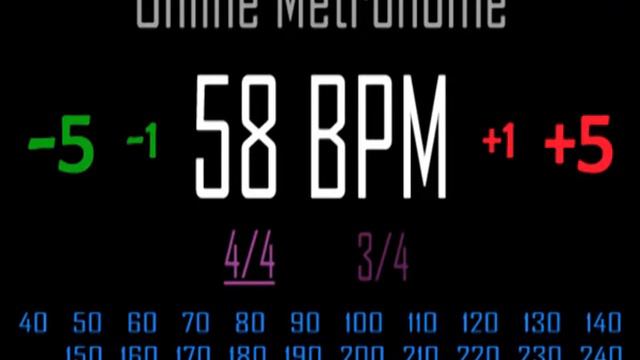 Metronomo Online - Online Metronome - 58 BPM 4/4 смотреть онлайн