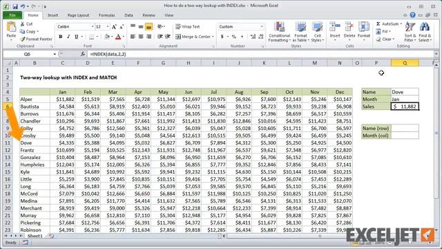 How to do a two way lookup with INDEX and MATCH смотреть онлайн