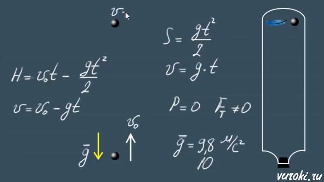 СВОБОДНОЕ ПАДЕНИЕ ТЕЛ 9 класс ускорение свободного падения формула смотреть онлайн